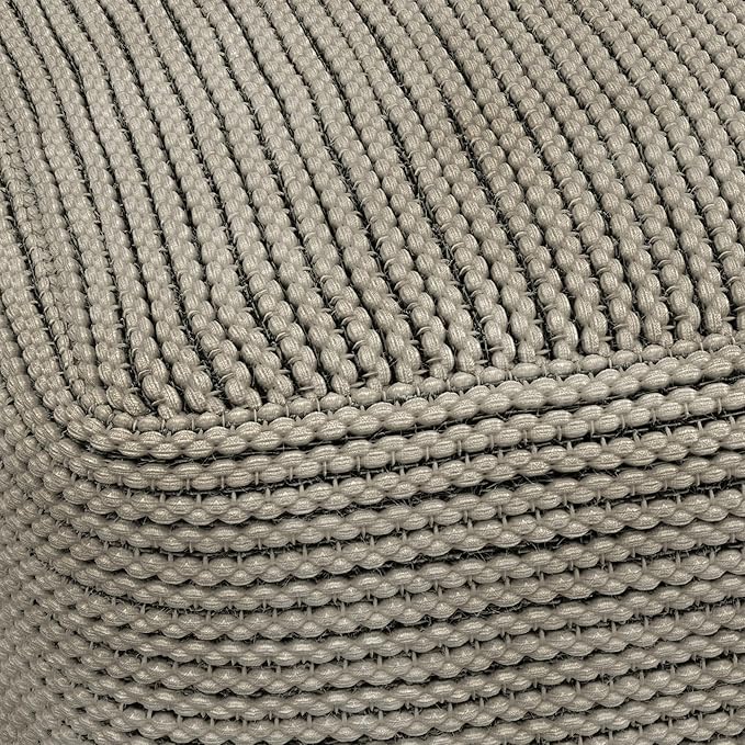 SIMPLIHOME Eastmont Boho Square Pouf in Cream Polystyrene Filling for the Living Room, Bedroom and Kids Room