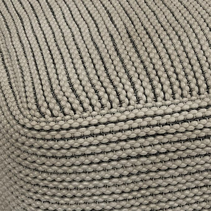SIMPLIHOME Eastmont Boho Square Pouf in Cream Polystyrene Filling for the Living Room, Bedroom and Kids Room