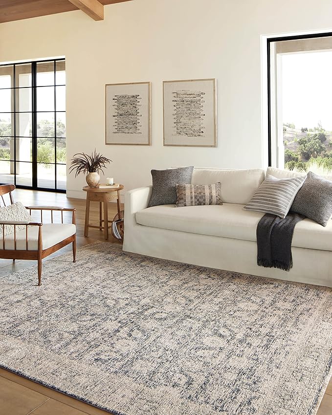 Loloi Amber Lewis Alie Collection ALE-05 Charcoal/Beige 5'-3'' x 7'-9'', .13'' Pile Height, Area Rug