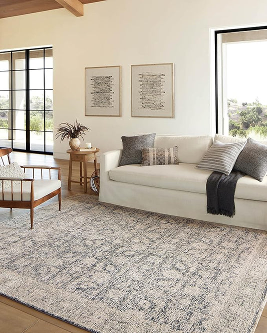 Loloi Amber Lewis Alie Collection ALE-05 Charcoal/Beige 11'-6'' x 15'-7'', .13'' Pile Height, Area Rug