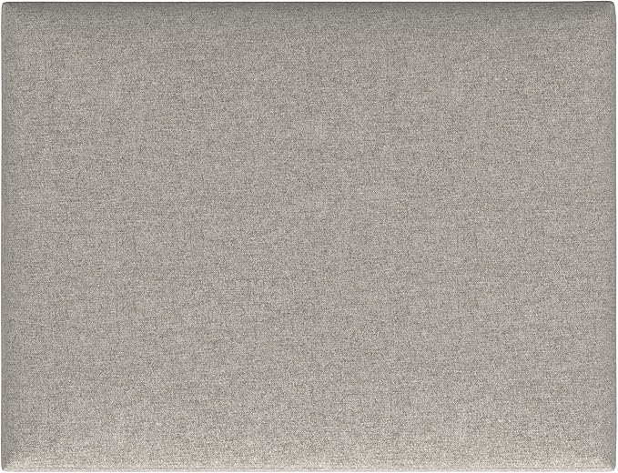 SIMPLIHOME Owen 34 inch Wide Mid Century Modern Rectangle Coffee Table Storage Ottoman in Cloud Grey Polyester Fabric, Assembled, For the Living Room, Entryway and Family Room