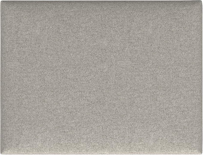 SIMPLIHOME Owen 34 inch Wide Mid Century Modern Rectangle Coffee Table Storage Ottoman in Cloud Grey Polyester Fabric, Assembled, For the Living Room, Entryway and Family Room