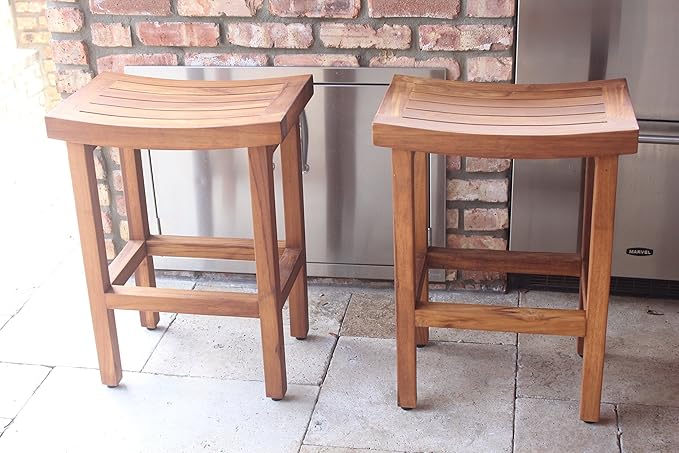 AquaTeak Patented 24" Sumba Tall Teak Counter Stool
