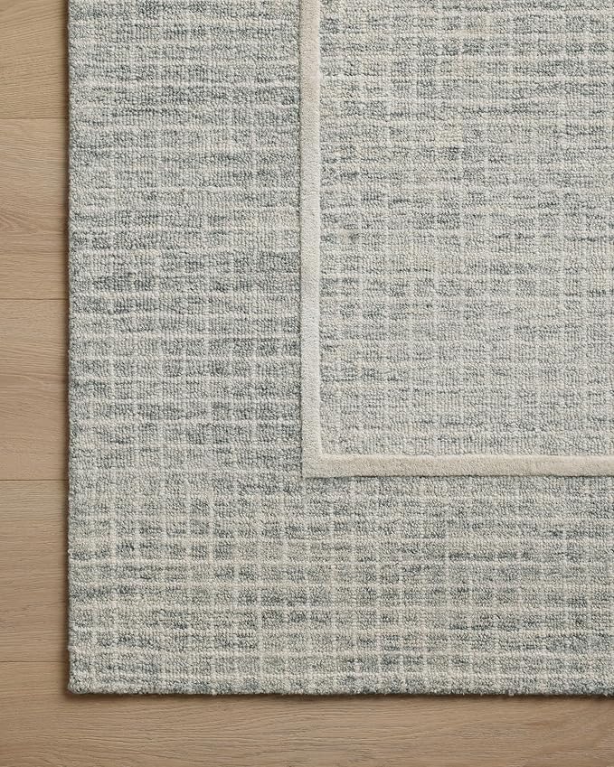 Loloi Chris Loves Julia Briggs Collection, Mist & Ivory, 2'-0" x 5'-0" Accent Rug – Minimal Gritted Design Area Rugs for Living Room Bedroom Entryway & Hallway No Shed High Traffic Home Decor Rug