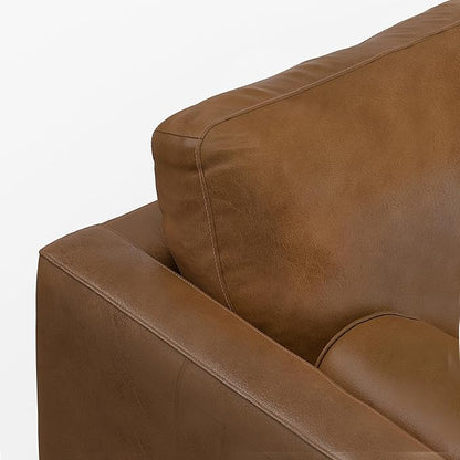SIMPLIHOME Morrison Right Sectional Sofa in Full-Grain Genuine Leather, Caramel Brown, 102-inches Wide, L-Shaped Leather Couch with Right Chaise for the Living Room and Family Room