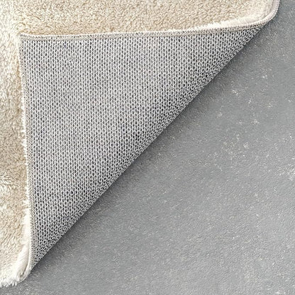 nuLOOM 6' Round Cozy Plush SuperiorWash Area Rug, Machine Washable, Non-Slip, Soft Fluffy Shag Carpet for Living Room Bedroom Kids Room Nursery Home Decor, Loni Cream