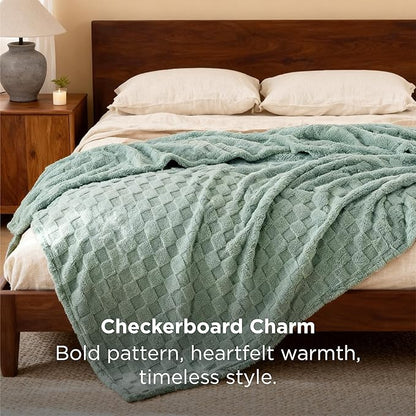 Bedsure GentleSoft Blankets Queen Size for Bed - Super Soft Cozy Blanket for Women Men Girls, Large Fuzzy Fleece Throw for Bedroom Decor, Sage Green, 90x90 Inches