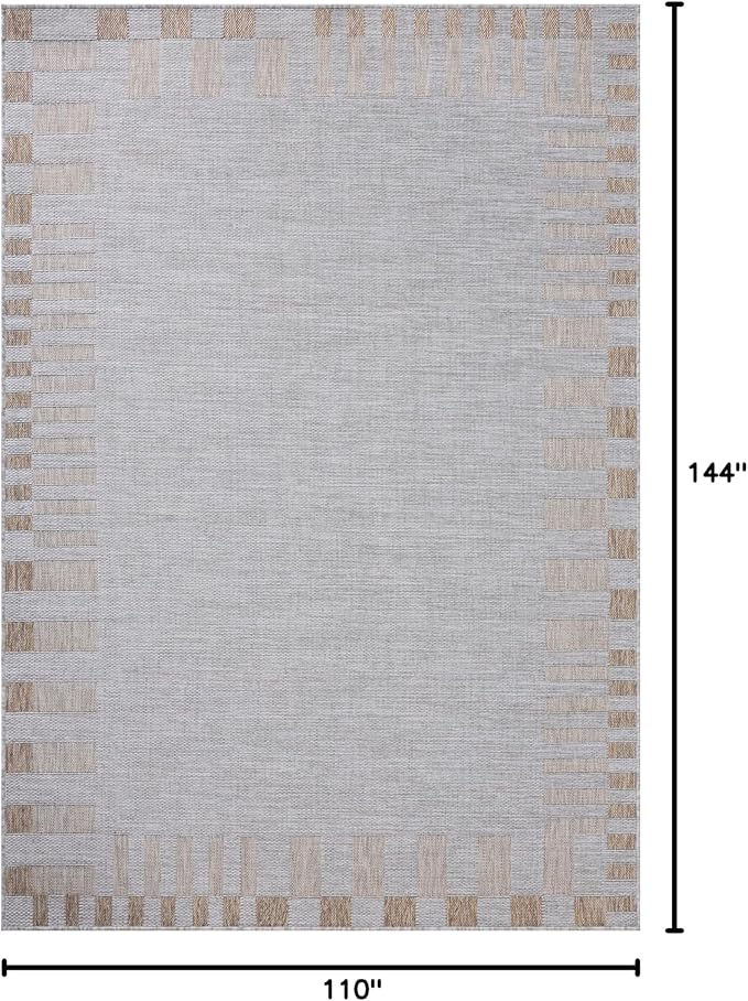 Loloi Amber Lewis Topanga Collection TOP-08 Silver/Natural 9'-2" x 12'-0" Indoor/Outdoor Area Rug