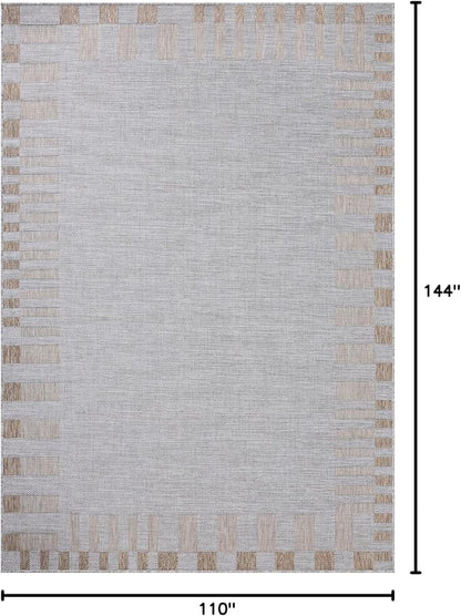 Loloi Amber Lewis Topanga Collection TOP-08 Silver/Natural 9'-2" x 12'-0" Indoor/Outdoor Area Rug