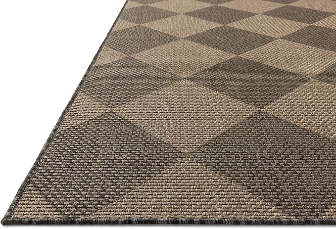 Loloi Chris Loves Julia Providence Collection PRC-04 Graphite/Sand 7'-6" x 10', .12" Pile Height, Indoor/Outdoor Area Rug