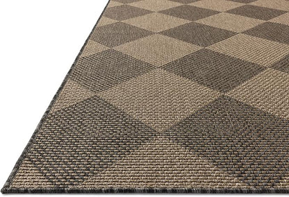 Loloi Chris Loves Julia Providence Collection PRC-04 Graphite/Sand 7'-6" x 7'-6", .12" Pile Height, Indoor/Outdoor Round Area Rug