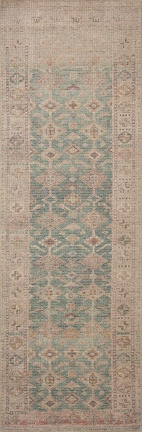 Loloi Angela Rose Aubrey Collection AUB-02 Aqua/Sand 5'-0" x 7'-0", .19" Pile Height, Area Rug