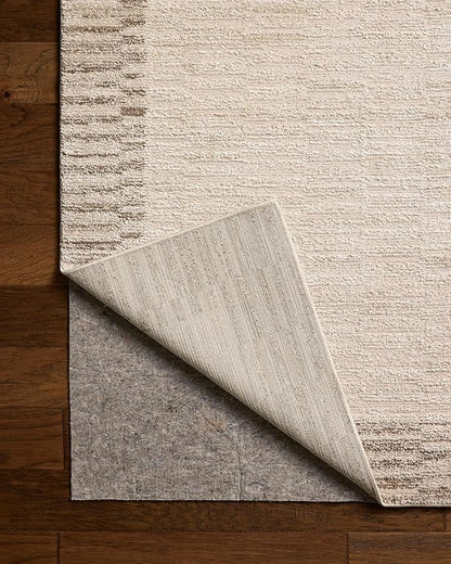 Loloi Chris Loves Julia Calvin Collection CLV-04 Ivory/Pebble 6'-3" x 9'-6" Area Rug Checkered Neutral Soft Living Room Bedroom Carpet