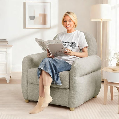 33.5" Mordern Accent Chairs,Reading Chair with Storage,Single Sofa in Chenille Fabric for Living Room, Bedroom and Compact Spaces. (Grey)