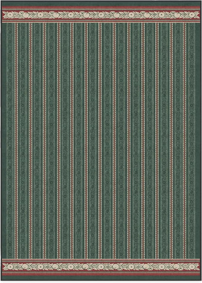 RUGGABLE x Morris & Co Machine Washable Area Rug – Fruit Stripe Spruce Green 10x14, Stain-Resistant, Non-Slip – Large Rugs for Living Room, Bedroom, Hallway, Entryway & Office–with Standard Pad