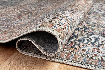 Loloi Chris Loves Julia Jules Collection JUL-06 Denim/Spice 5'-0'' x 7'-6'', .13" Pile Height, Area Rug