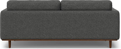 SIMPLIHOME Morrison 89-inch Wide Sofa in Charcoal Grey Woven-Blend Fabric, Handcrafted Mid-Century Modern Couch for Living Room or Family Room, Single Bench Cushion, Bolster Pillows