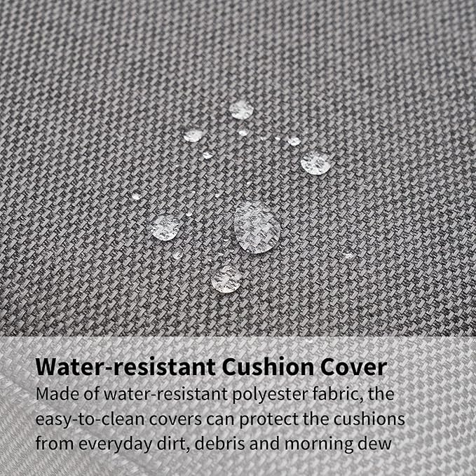 Outdoor Seat Cushion Set for Patio Furniture Deep Seat Chair Cushion Set with Removable Cover,23.6x23.6 Inch,Dark Grey