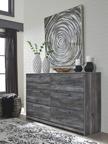 Signature Design by Ashley Baystorm Rustic Coastal 6 Drawer Dresser, Smoky Gray