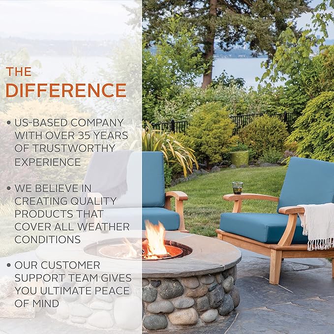 Classic Accessories Ravenna Water-Resistant 48 x 18 x 3 Inch Outdoor Bench/Settee Cushion, Patio Furniture Swing Cushion, Empire Blue, Patio Loveseat Cushion