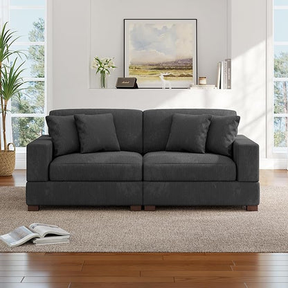 Modular Sectional Couches for Living Room, 82.6" Modern Loveseat 2-Seater Sofa Couch, Upholstered Couches for Living Room Bedroom, Grey