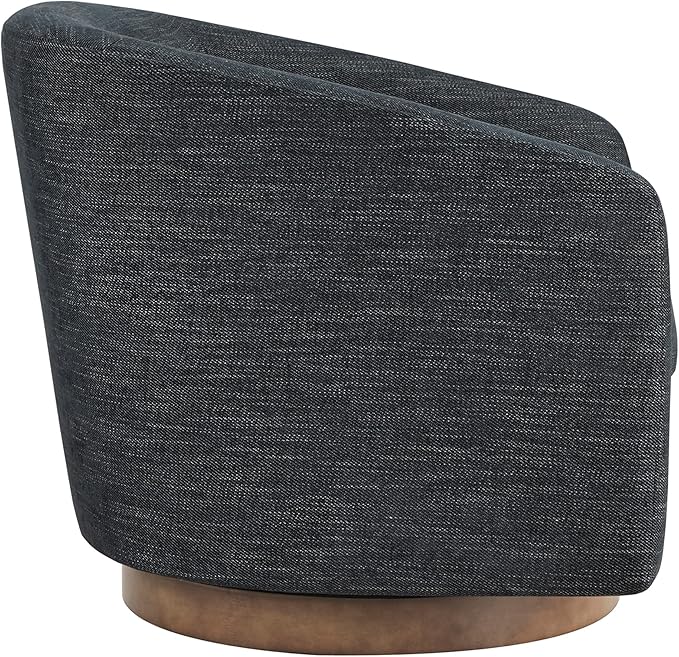 CHITA Swivel Accent Chair Set of 2, FSC Certified Upholstered Fabric Barrel Chair for Living Room, Fully Assembled, Midnight
