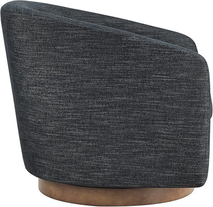 CHITA Swivel Accent Chair Set of 2, FSC Certified Upholstered Fabric Barrel Chair for Living Room, Fully Assembled, Midnight