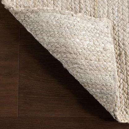 nuLOOM 2x16 Rigo Jute Hand Woven Area Rug, Off White, Solid Farmhouse Design, Natural Fiber, For Bedroom, Living Room, Dining Room, Hallway, Office, Kitchen, Entryway