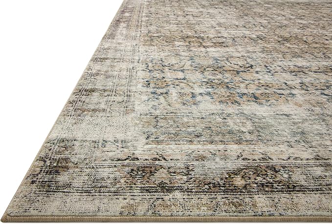 Loloi Amber Lewis Morgan Collection MOG-02 Navy/Sand 2'-3" x 7'-6" 38" Thick Runner Rug feat. CloudPile, Neutral, Room Décor, Vintage Inspired, Livingroom, Bedroom, Dining Area