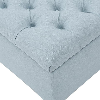 Christopher Knight Home Ottilie Fabric Storage Ottoman, Light Sky, Dimensions: 17.50 inches deep x 51.00 inches wide x 17.00 inches high.