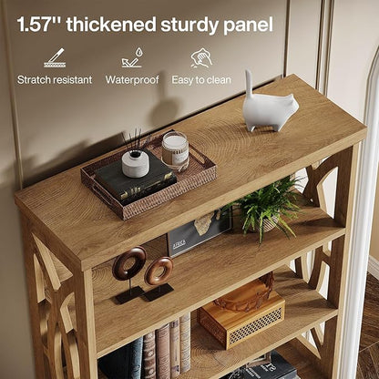 Tribesigns 6-Tier Bookshelf, 71 Inches Tall Freestanding Bookcase, Large Industrial Bookshelves Display Shelves, Wooden Book Shelf for Home Office, Living Room, Bed Room, Natural