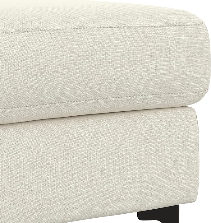 SIMPLIHOME Ava Sofa and Ottoman in 100% Recycled Polyester Performance Fabric, Cream, 76-inch-Wide 2-Seater Loveseat and Matching 36-inch-Wide Table Ottoman for Living Room, 2-Piece Set