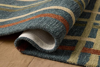 Loloi Magnolia Home by Joanna Gaines Waylon Collection WAY-01 Denim/Multi 2'-6" x 7'-6" Runner Rug