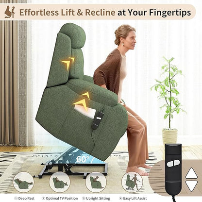 Power Lift Recliner Chair for Elderly with Remote Control - Heavy Duty 330 lbs Snowflake Velvet Fabric, Compact Electric Lift Chair for Seniors Small Spaces Living Room Bedroom