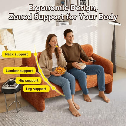 59" W Upgrade Lambswool Fabric Loveseat Sofa, Modern Love seat Couch, Solid and Easy to Install, Upholstered 2-Seater Couch for Bedroom, Apartment, Living Room