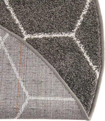 Unique Loom Trellis Frieze Collection Area Rug - Geometric (10' Round Dark Gray/Ivory)