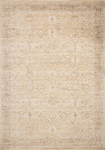 Loloi Chris Loves Julia Palma Collection PLM-10 Wheat/Bark 2'-7" x 7'-6" Fringe Runner Rug Vintage Style Boho Living Room Bedroom Carpet