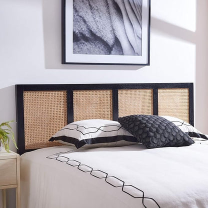 SAFAVIEH Home Collection Vienna Black Cane King Headboard Platform