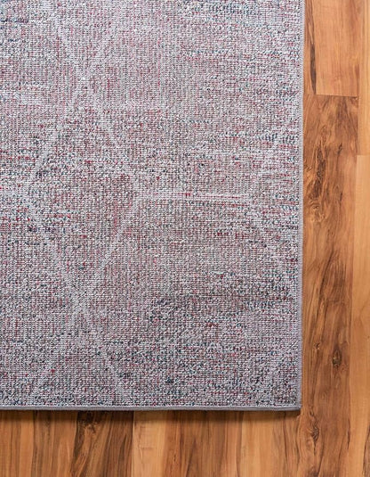 Unique Loom Trellis Frieze Collection Area Rug - Geometric (2' x 6' Runner, Blue Multi/ Ivory)