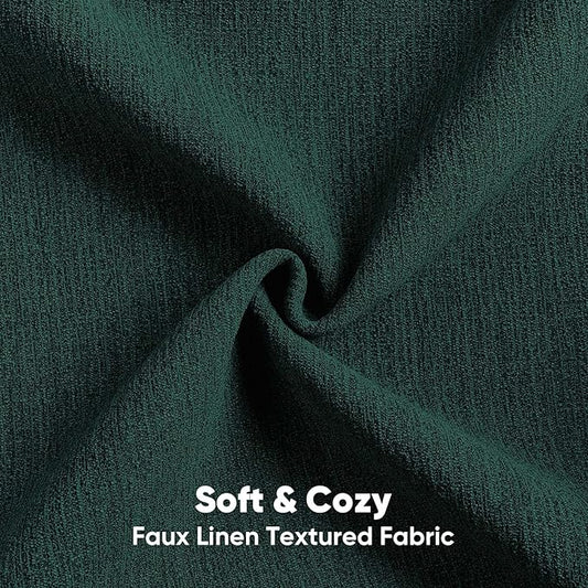 FUTEI Teal Chenille Decorative Throw Pillow Covers 22x22 Inch Set of 2,Soft Cozy Faux Linen Textured Cushion Case,Farmhouse Home Decor for Couch Living Room