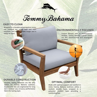Tommy Bahama Deep Seating Lounge Cushion, 24" X 24" X 4", Bamboo Bay Cloud