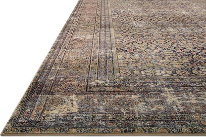 Loloi Amber Lewis Morgan Collection MOG-03 Denim/Multi 5'-0" x 7'-0" 38" Thick Area Rug feat. CloudPile, Neutral, Room Décor, Vintage Inspired, Livingroom, Bedroom, Dining Area
