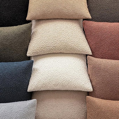 Foindtower Pack of 2 Textured Boucle Throw Pillow Covers Accent Solid Decorative Lumbar Pillow Cases Cozy Couch Cushion Case for Chair Sofa Bedroom Living Room Home Decor 12x20 Inch Orange Rust Red