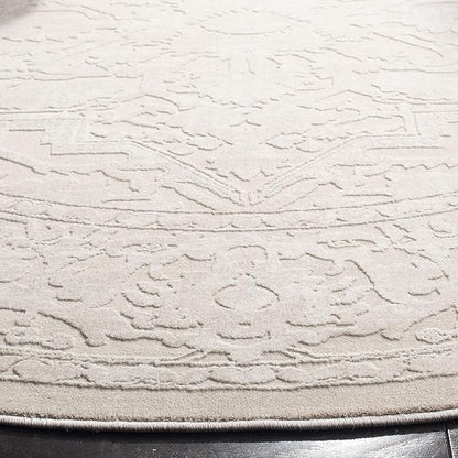 SAFAVIEH Reflection Collection Area Rug - 6'7" Round, Cream & Ivory, Non-Shedding & Easy Cleaning, Ideal for Living Room, Bedroom (RFT665D)