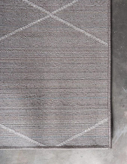 Unique Loom Trellis Frieze Collection Area Rug - Geometric (8' Square, Dark Gray/ Ivory)