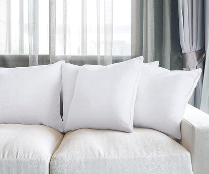 Utopia Bedding Throw Pillows (Set of 4, White), 22 x 22 Inches Pillows for Sofa, Bed and Couch Decorative Stuffer Pillow