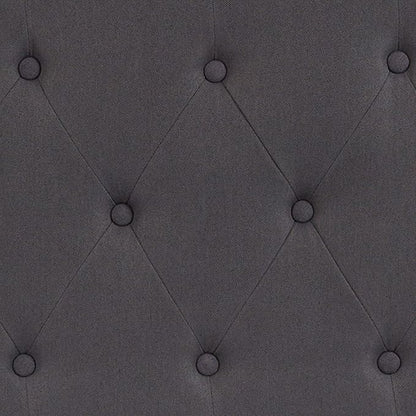 EMMA + OLIVER Tufted Upholstered King Size Headboard in Dark Gray Fabric