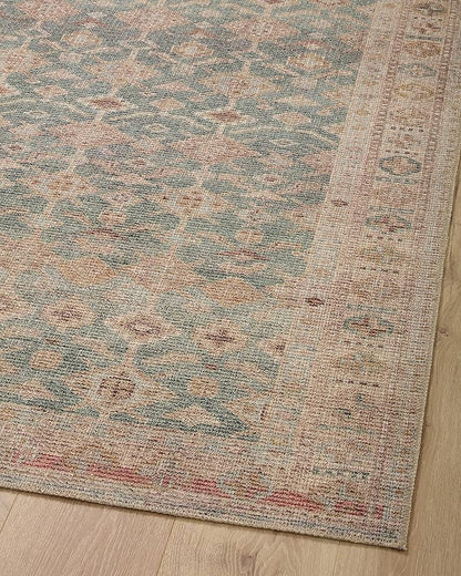 Loloi Angela Rose Aubrey Collection AUB-02 Aqua/Sand 2'-0" x 5'-0", .19" Pile Height, Accent Rug