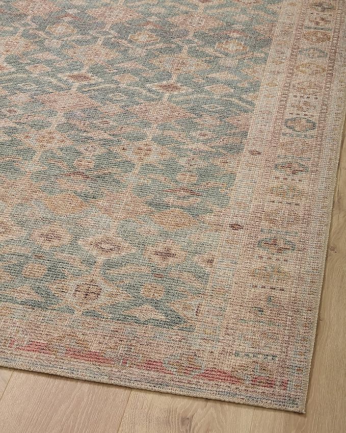 Loloi Angela Rose Aubrey Collection AUB-02 Aqua/Sand 2'-6" x 7'-6", .19" Pile Height, Runner Rug