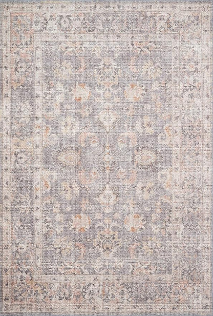 Loloi Skye Collection SKY-01 Grey/Apricot 6'-0" x 6'-0" Round Area Rug